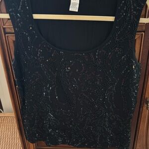 Dressy Blackl Sequin Top - Jones New York